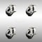 Service Caster 3 Inch 316SS Soft Rubber Wheel Swivel Top Plate Caster Set with Brake SCC SCC-SS31620S314-SRS-TLB-4 - alternate 1